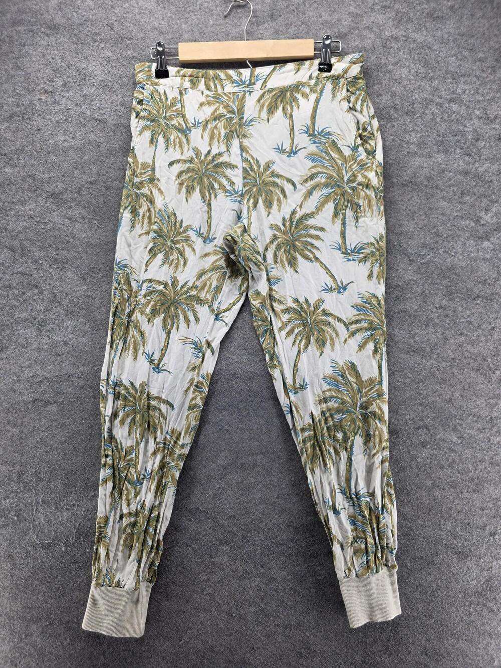 Denim & Supply Ralph Lauren Pants Mens 31x30 Green Jogger Palm Print Tropical